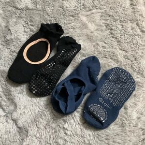 Grip No-Show Socks - Black & Navy